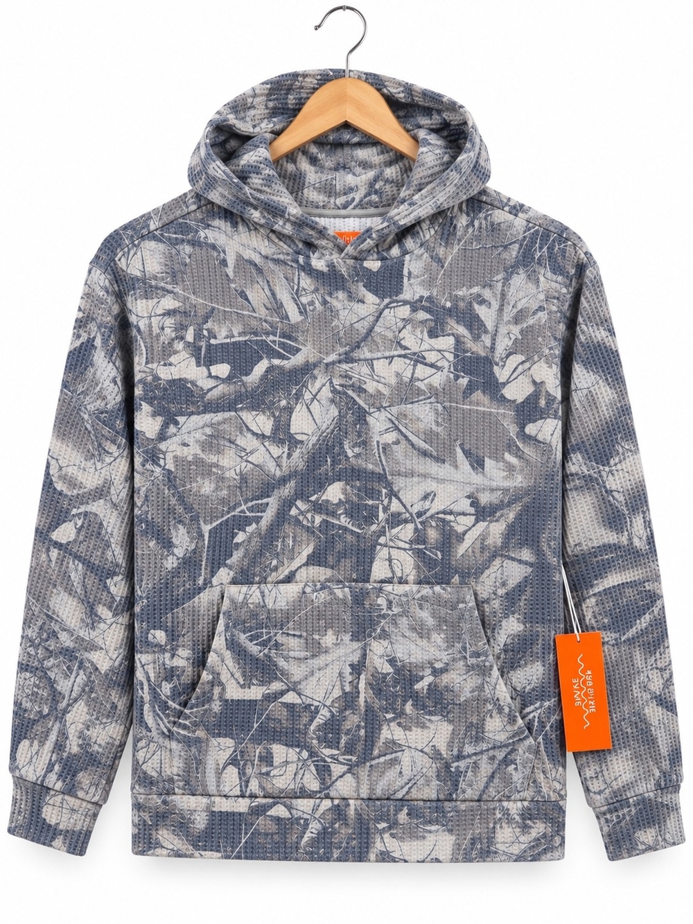 Negative Space Men’s XL Gray  Camo Waffle Knit Pullover Hoodie NWT